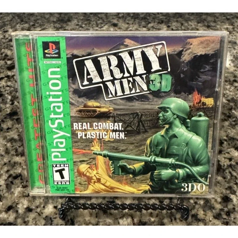 Army Men 3D (Sony PlayStation 1 PS1, 1999) Disc ManualTested Greatest Hits Green